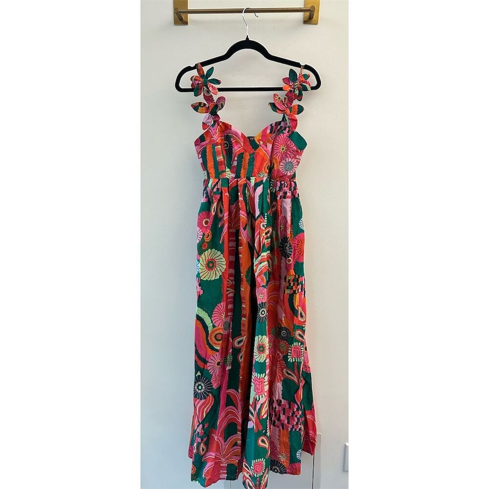 Farm Rio x Anthropologie Tropical Pleated Midi Dress - Picture 2 of 15